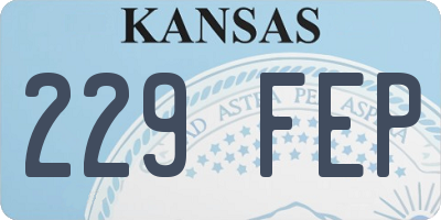KS license plate 229FEP