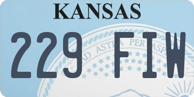KS license plate 229FIW