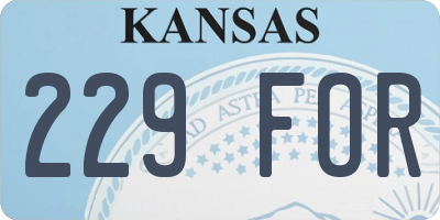 KS license plate 229FOR