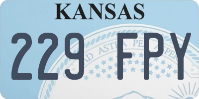 KS license plate 229FPY