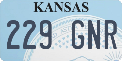 KS license plate 229GNR