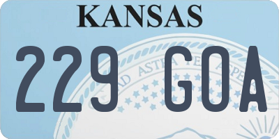 KS license plate 229GOA