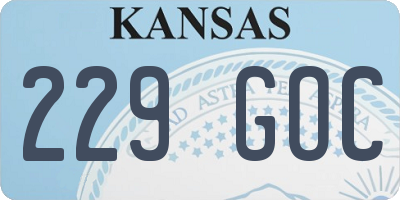 KS license plate 229GOC