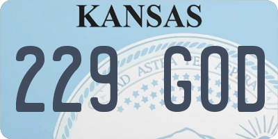 KS license plate 229GOD