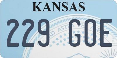KS license plate 229GOE