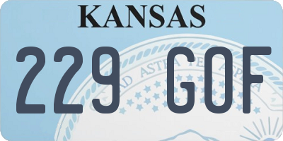 KS license plate 229GOF