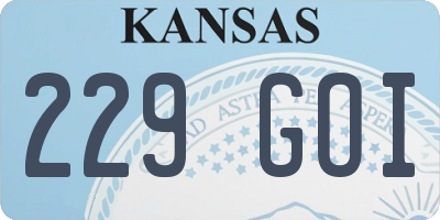 KS license plate 229GOI