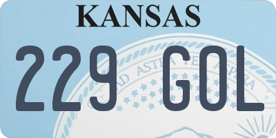 KS license plate 229GOL