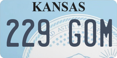 KS license plate 229GOM