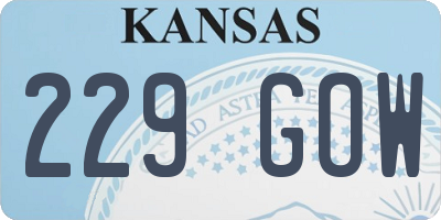 KS license plate 229GOW