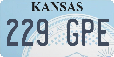 KS license plate 229GPE