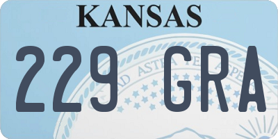 KS license plate 229GRA