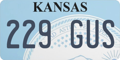 KS license plate 229GUS