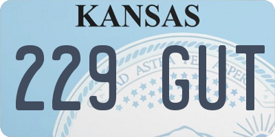 KS license plate 229GUT