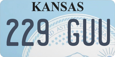 KS license plate 229GUU