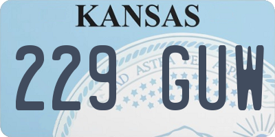 KS license plate 229GUW