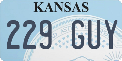 KS license plate 229GUY
