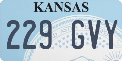 KS license plate 229GVY