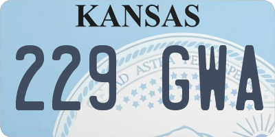 KS license plate 229GWA