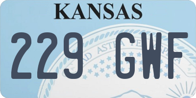 KS license plate 229GWF