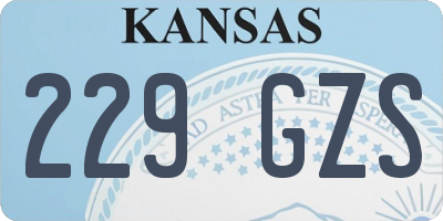 KS license plate 229GZS