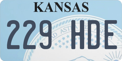 KS license plate 229HDE