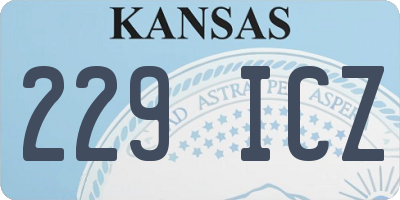 KS license plate 229ICZ