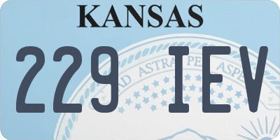 KS license plate 229IEV