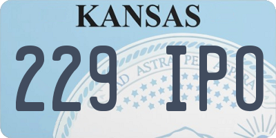 KS license plate 229IPO