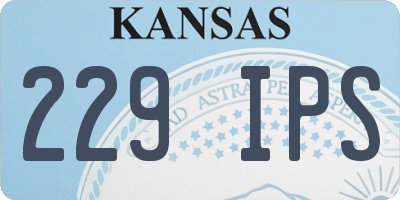 KS license plate 229IPS