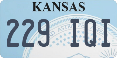 KS license plate 229IQI