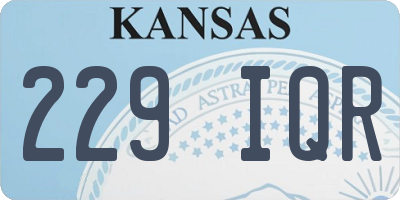 KS license plate 229IQR