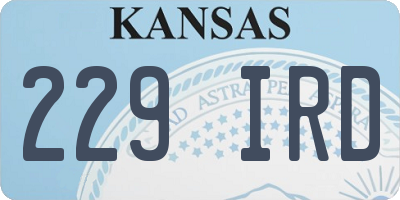 KS license plate 229IRD