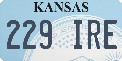 KS license plate 229IRE