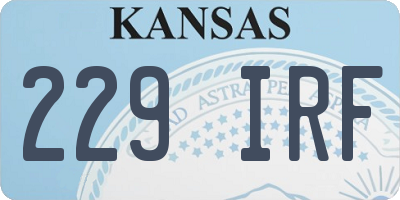 KS license plate 229IRF