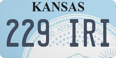 KS license plate 229IRI