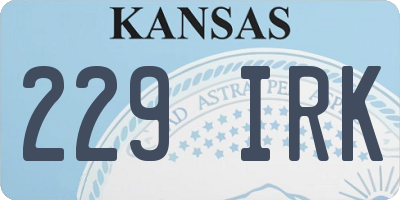 KS license plate 229IRK