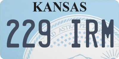 KS license plate 229IRM