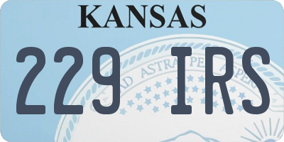 KS license plate 229IRS