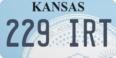 KS license plate 229IRT