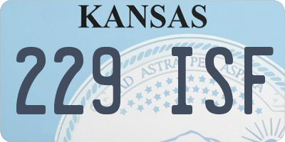 KS license plate 229ISF