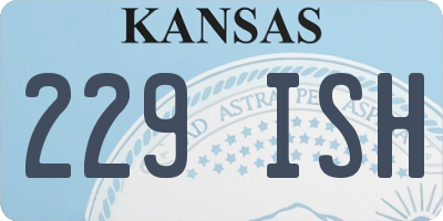 KS license plate 229ISH