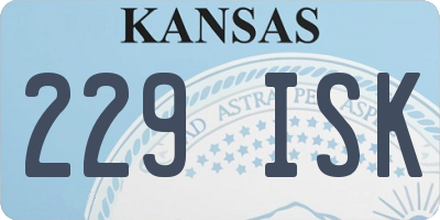 KS license plate 229ISK