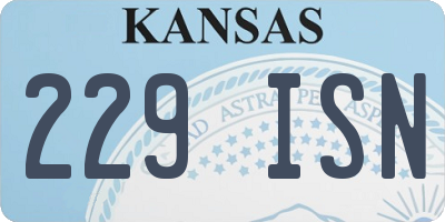 KS license plate 229ISN