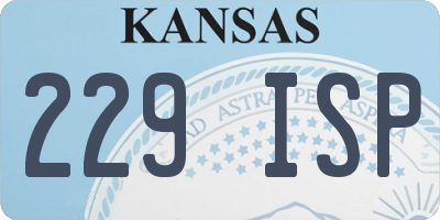 KS license plate 229ISP