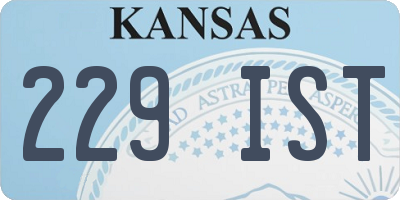 KS license plate 229IST