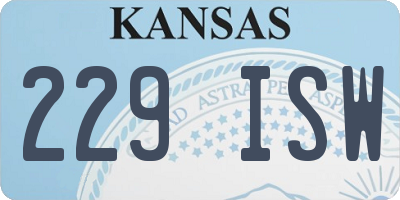KS license plate 229ISW