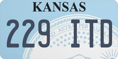 KS license plate 229ITD