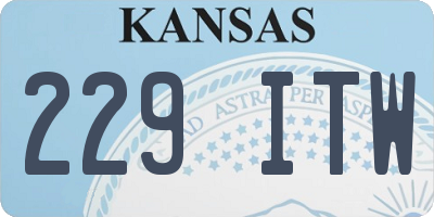 KS license plate 229ITW