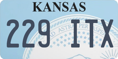 KS license plate 229ITX